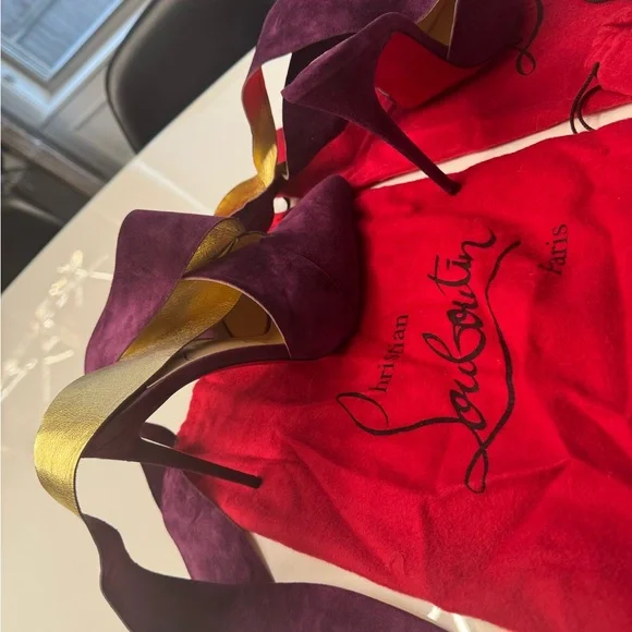 Christian Louboutin Burgundy Heeled Boots - Picture 12 of 13